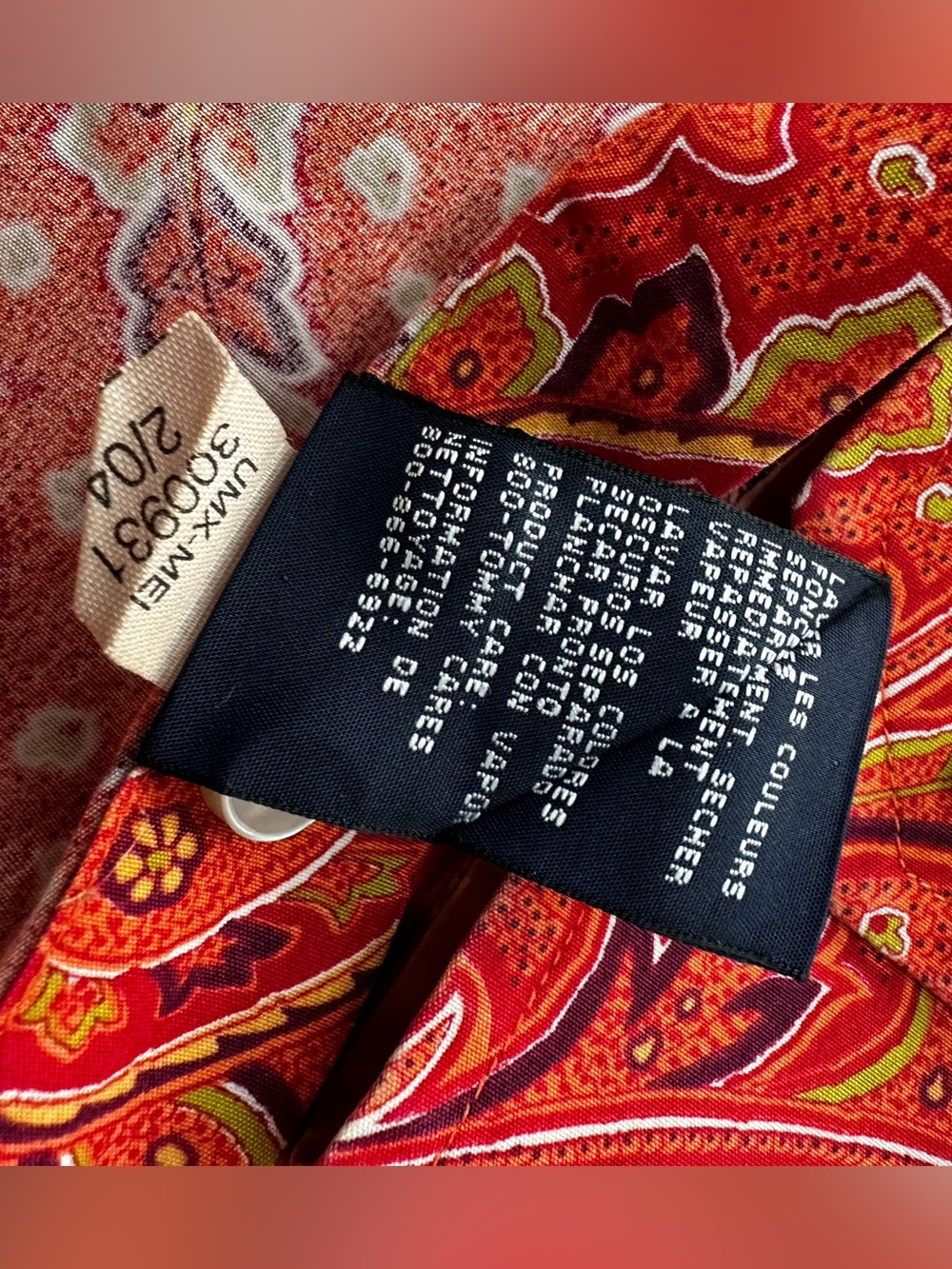 Tommy Hilfiger Orange Paisley Button-Down Shirt - Picture 4 of 7